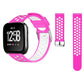 Magenta silicone perforated watch band with metal buckle for Fitbit Versa
