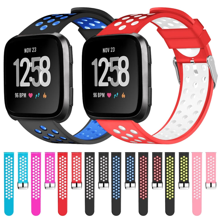 Multi-color silicone smartwatch bands, perforated straps with metal clasps