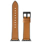 Brown TPU watch band with stainless steel connectors and white stitch detail