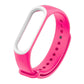 Pink silicone watch band with white inner frame and perforated strap for Xiaomi Mi Band 3/4