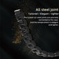 Black stainless steel watch band with connected all-steel link joints