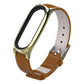 Top-grain leather watch band with magnetic case, brown strap and silver frame