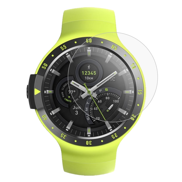 Curved edge tempered glass screen protector for TicWatch S, clear anti-scratch shield