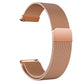 Rose gold stainless steel mesh watch band with magnetic clasp detail
