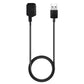 Coiled USB watch charging cable with black cradle dock and USB-A plug