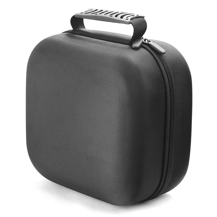Black molded storage case with top handle for handheld vacuum accessories