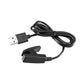 USB-A to charging clip cable with coiled black cord and inline connector