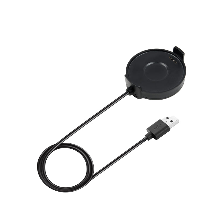 Black magnetic charging data cable with USB-A connector and round charging puck