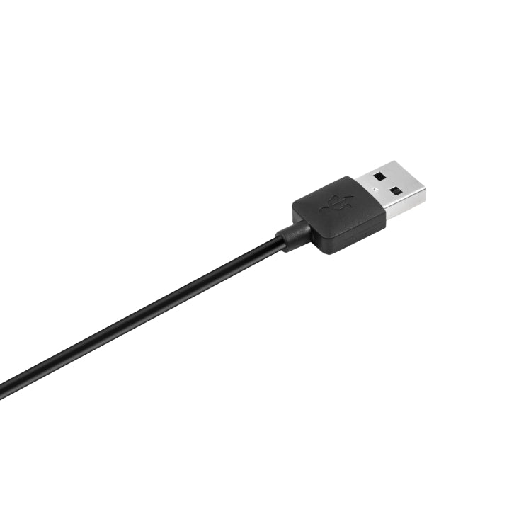 Black USB-A to charging connector cable, angled close-up