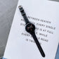 22mm leather watch band with silver buckle, double-sided strap in dark black