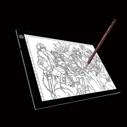 A4 LED tracing light pad with black acrylic surface for anime sketching and drawing