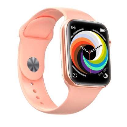 Pink silicone smart watch with large edge-to-edge screen