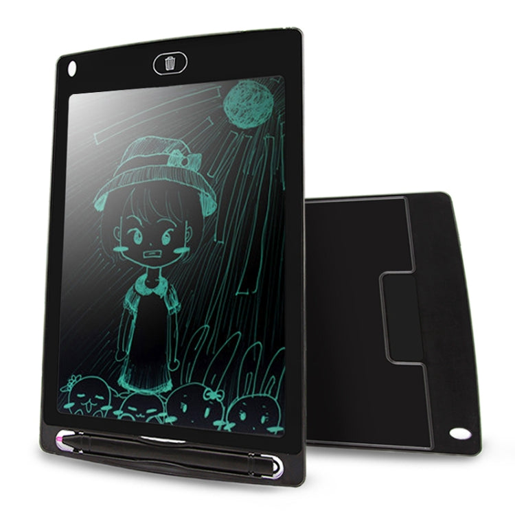Portable 8.5-inch LCD writing tablet, black, front and protective cover partially open