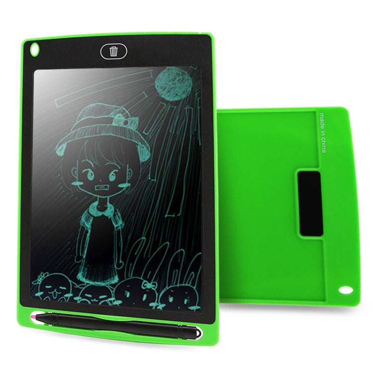 Portable 8.5-inch LCD writing tablet, green, front screen with matching protective cover