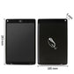 12-inch LCD writing tablet shown front and back with size measurements