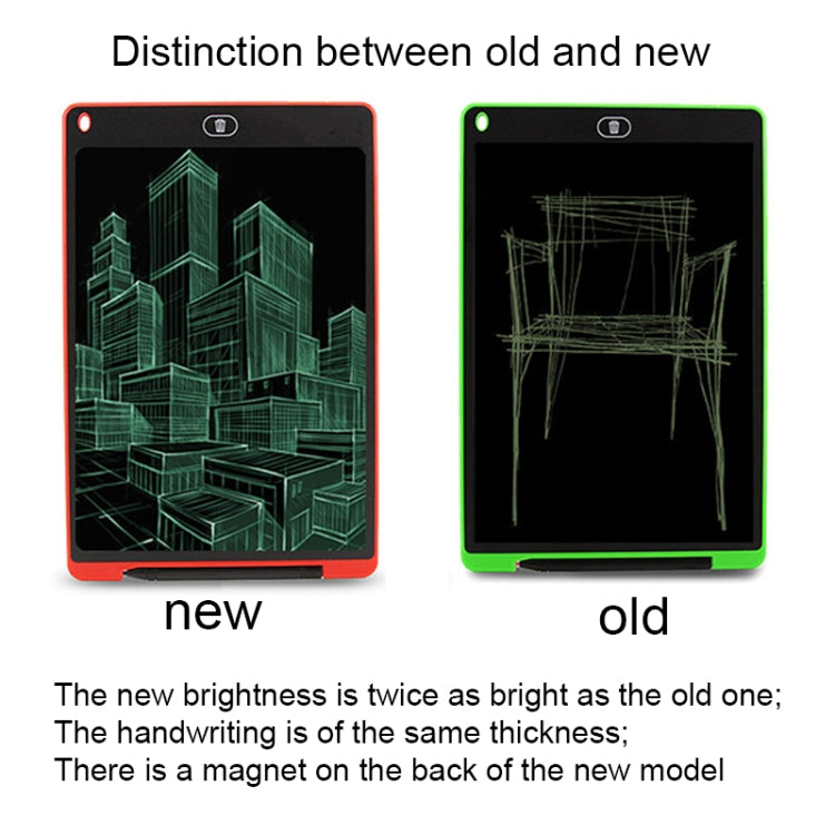 LCD writing tablet comparison graphic showing new and old screen panel styles