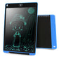 12-inch LCD writing tablet, blue border with teal cartoon drawing on dark screen