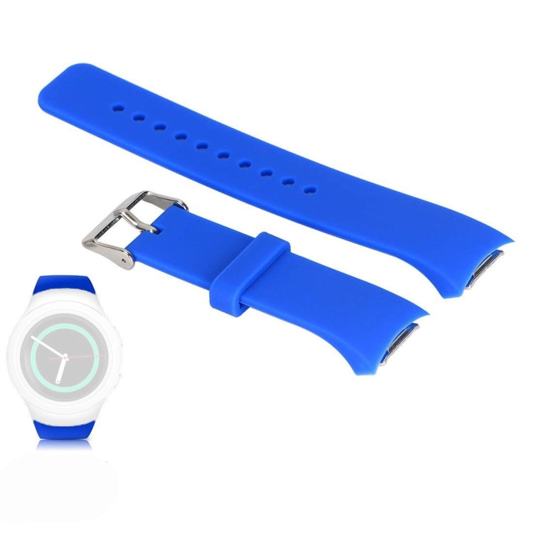 Blue silicone watch band with buckle and perforated strap for Galaxy Gear S2