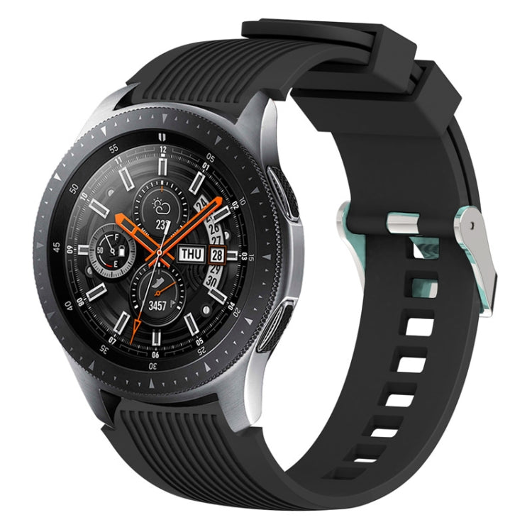 Vertical grain watch band with black silicone strap for Galaxy Watch 46mm
