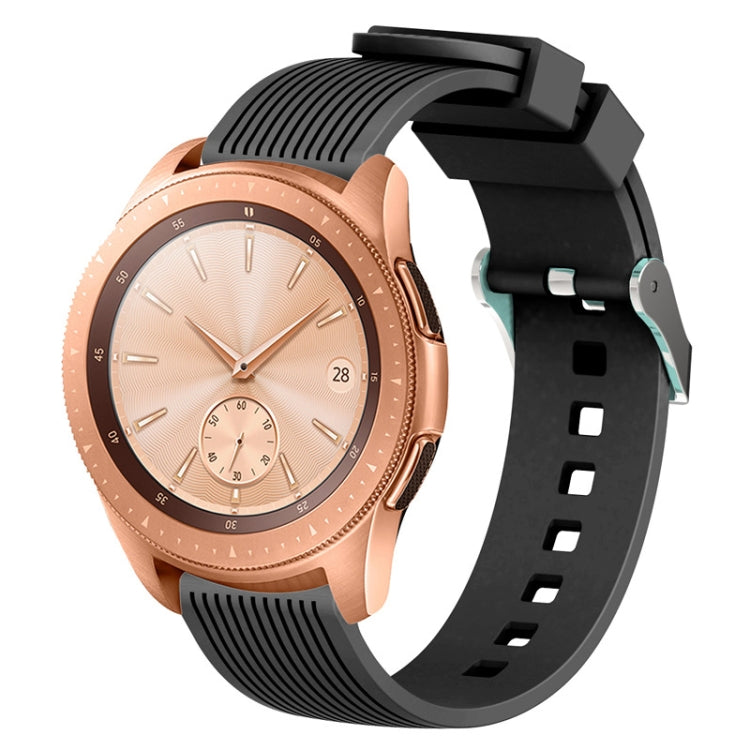 Vertical grain watch band with black silicone strap for 42mm Galaxy watch