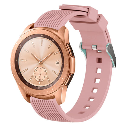 Vertical grain watch band with pink silicone strap for 42mm Galaxy watch