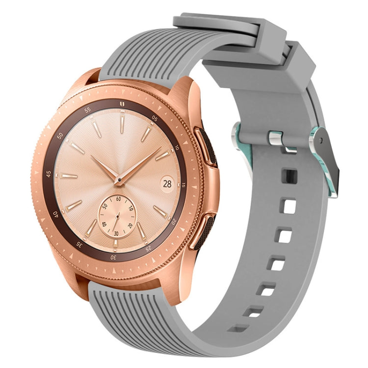 Vertical grain watch band with dark grey silicone strap for 42mm Galaxy watch