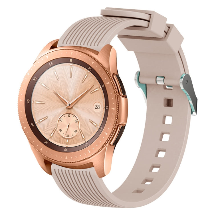 Vertical grain watch band with light pink silicone strap for 42mm Galaxy watch