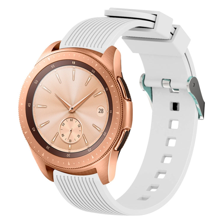 Vertical grain watch band with light grey silicone strap for 42mm Galaxy watch