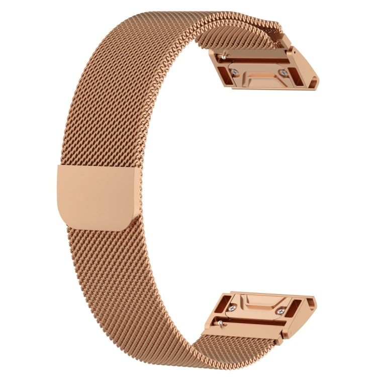 Rose gold milanese watch band with clasp and anchor end pieces