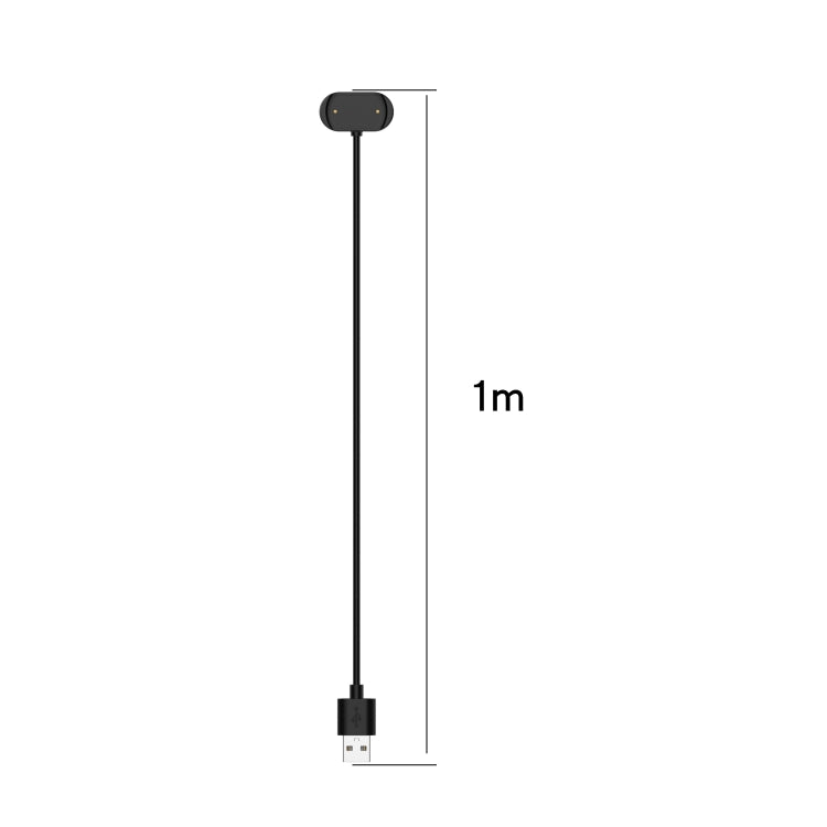 Black USB charging cable, 1 m length, with magnetic cradle dock
