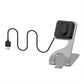 Silver/grey charging stand with magnetic dock, USB cable, and watch holder