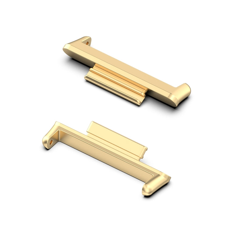 Gold 2-in-1 metal watch band connectors, snap-fit pieces for Huawei Watch Fit 2.