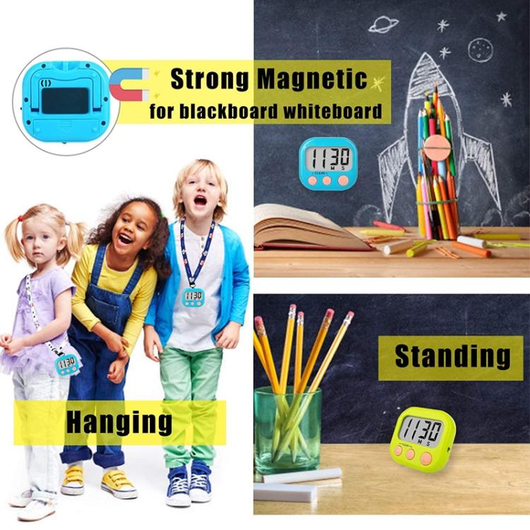 Magnetic digital LCD timer with standing option for mounting on boards