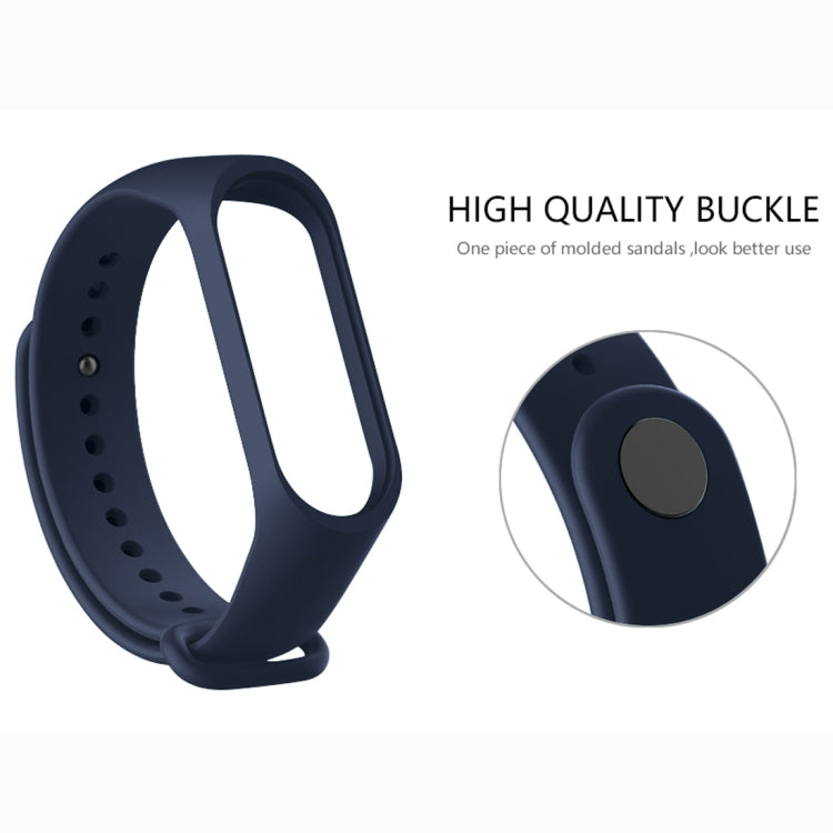 Soft TPU watch band with pin buckle, dark blue strap with textured clasp.