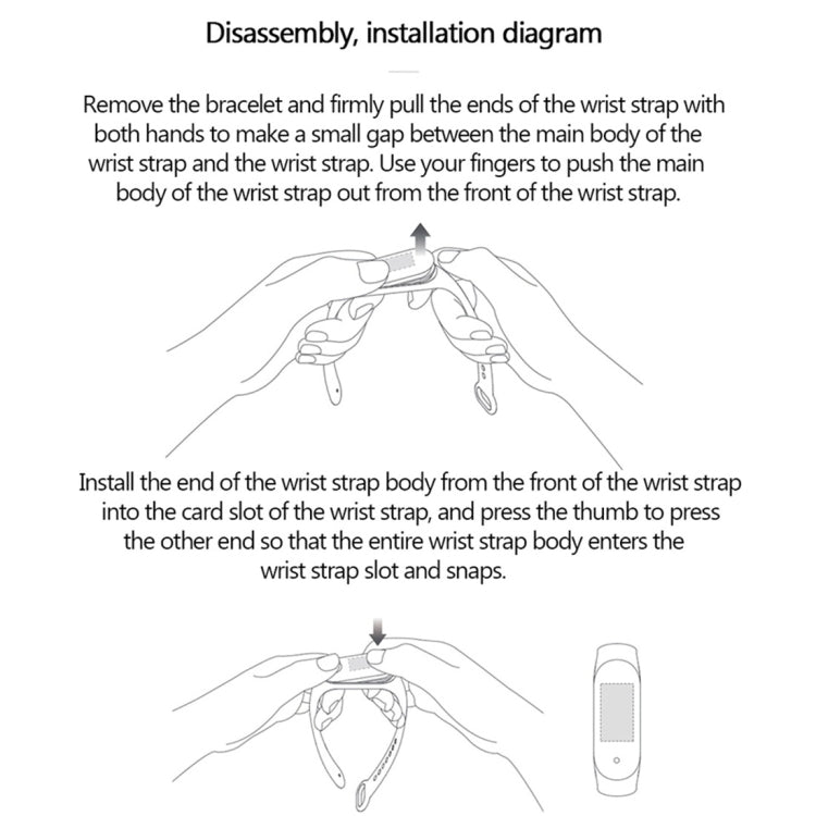 Soft TPU watch band installation and disassembly diagram for dark blue strap.