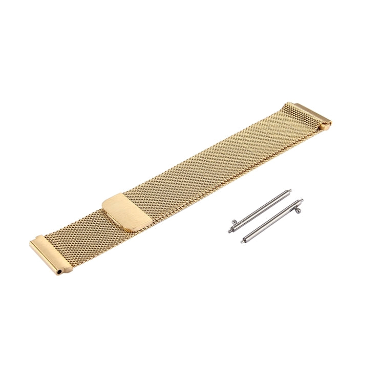 Gold-tone Milanese loop watch band with magnetic clasp and pins