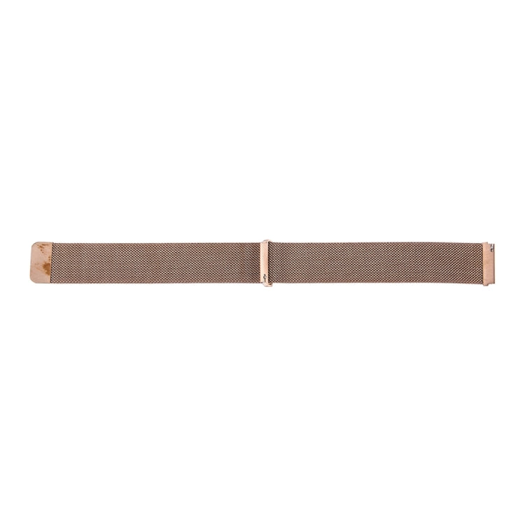 Rose gold milanese loop magnetic watch band with rectangular clasp section