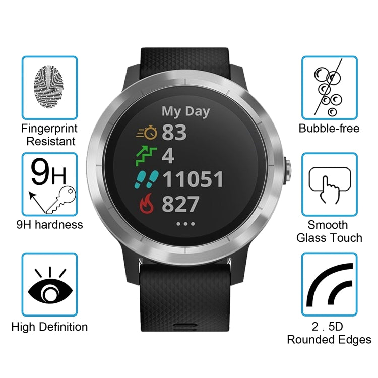 Tempered glass smartwatch screen protector with 2.5D rounded edges