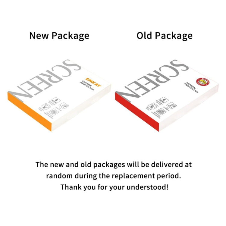 Tempered glass screen protector box, new vs old package