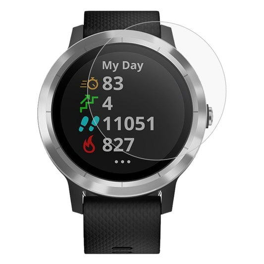 Curved tempered glass screen protector film for Garmin smartwatch, clear round protector