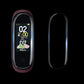 Black fitness tracker display with a clear screen protector film, full front coverage