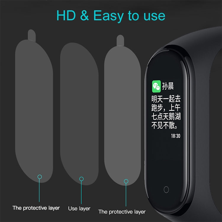 Clear PET screen protector overlays for fitness tracker, designed for easy alignment