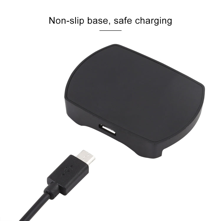 Black non-slip charging dock base with USB-A port