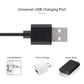 Universal USB charging cable with USB-A plug and built-in connector