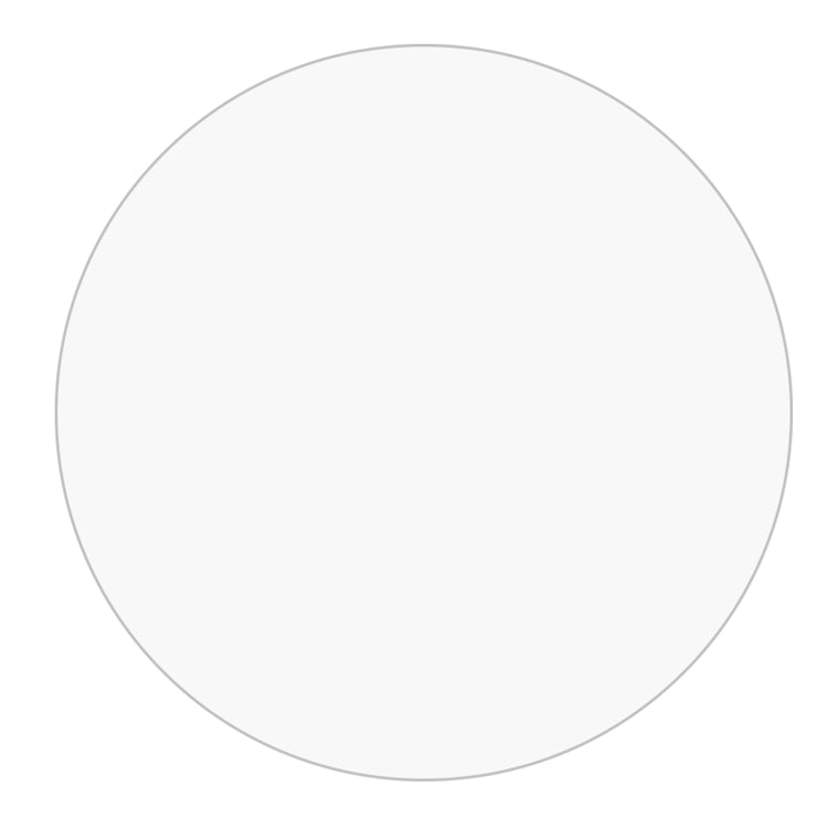 Clear tempered glass film screen protector, round 2.5D curved disc