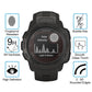 Tempered glass protector on Garmin Instinct watch screen, bubble-free smooth touch