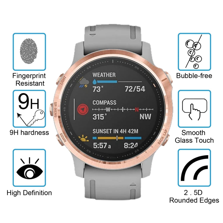 Tempered glass screen protector for Garmin watch with fingerprint resistance and bubble-free fit