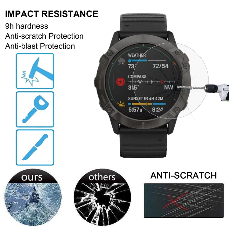 Clear screen protector film being applied to black Garmin smartwatch display