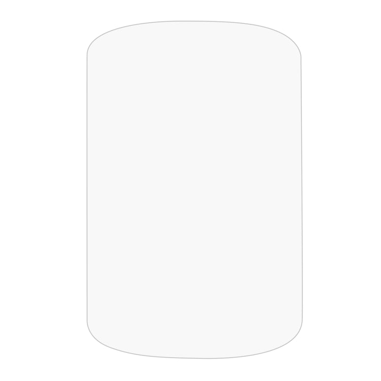 Clear tempered glass screen protector film with rounded corners, cut for a bike computer