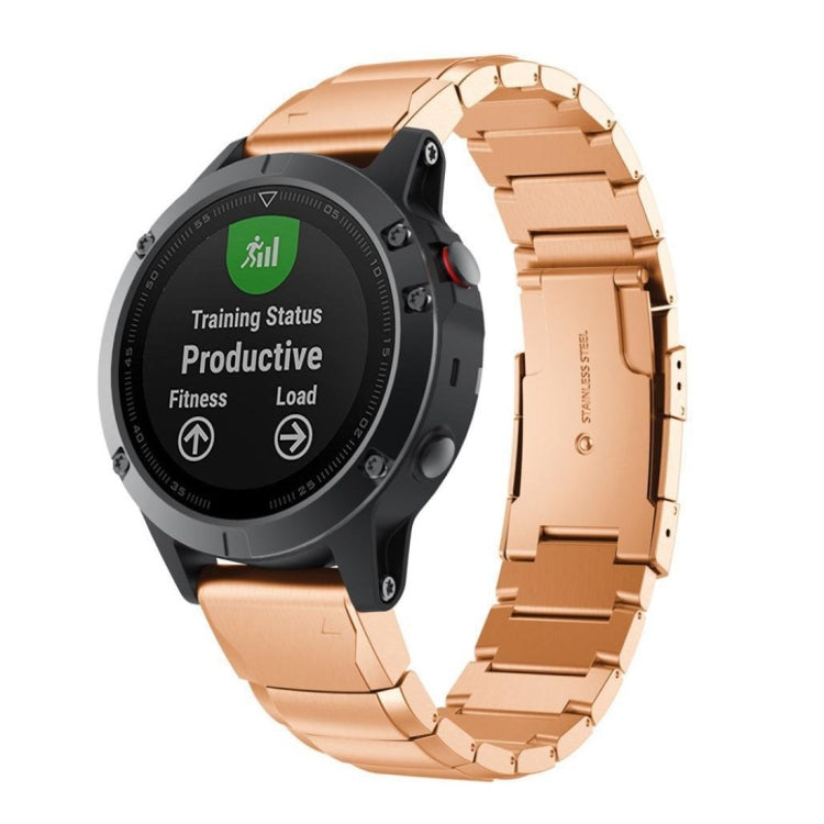 Rose gold steel watch band with quick dismantling clasp, 22mm.